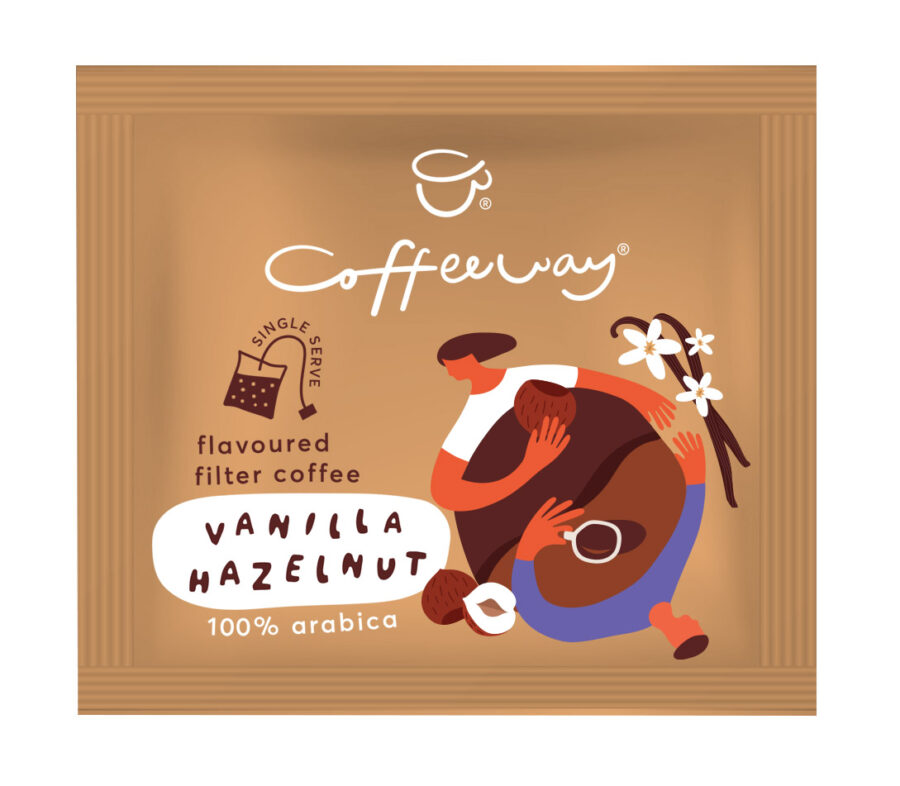 Vector,3d,Realistic,Foil,,White,,Black,Square,Blank,Packaging,Icon Coffeeway Vanilla Hazelnut ατομικές μερίδες καφέ Φίλτρου 10χ7,5γρ