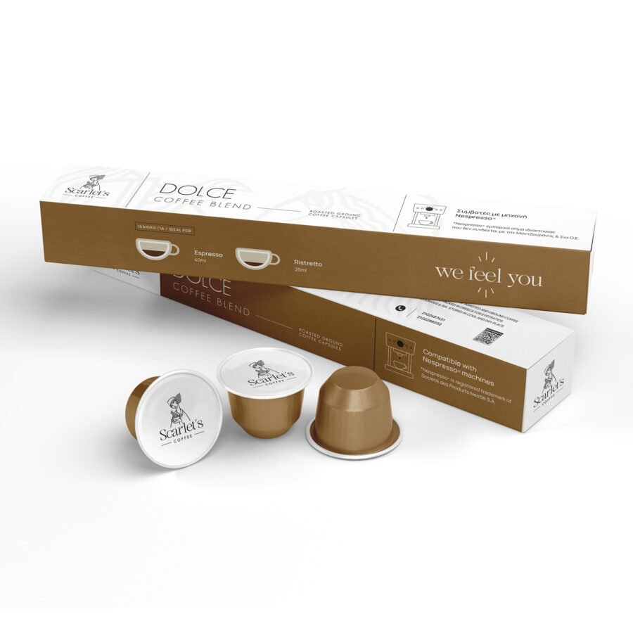 DOLCE-MOCKUP-SITE Scarlet's DOLCE κάψουλες 10τμχ συμβατές Nespresso