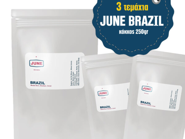 JUNE BRAZIL SUL DE MINAS – Καφές σε κόκκους 250gr x 3τμχ