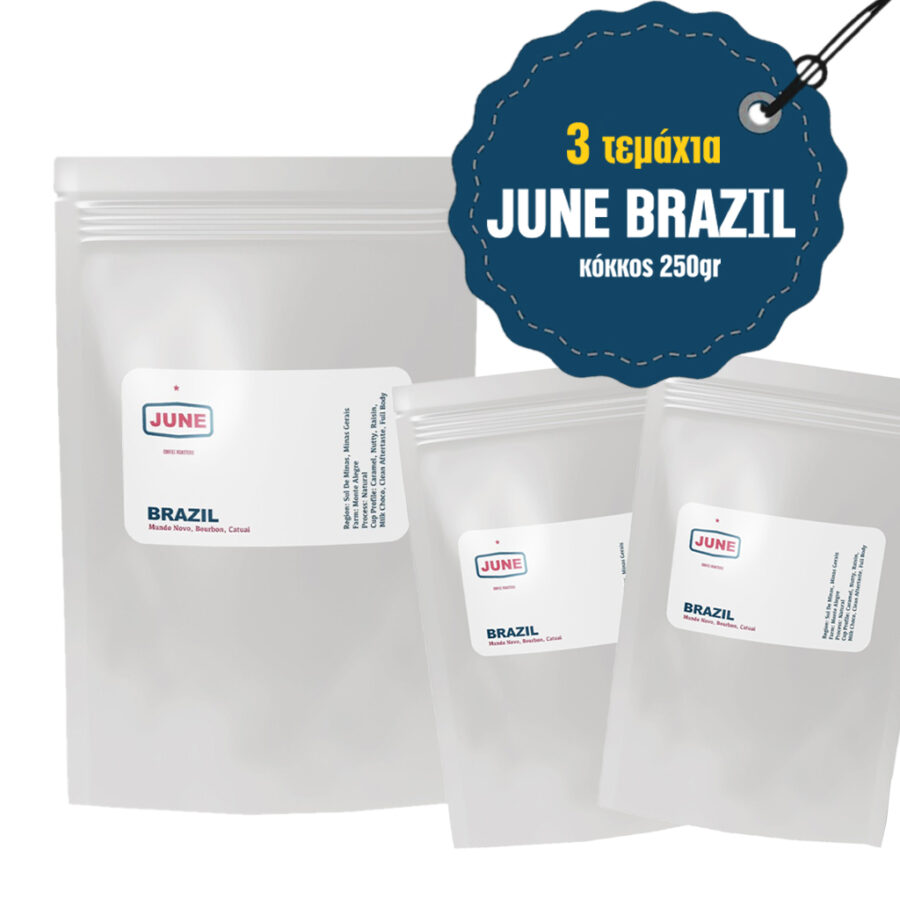 JUNE BRAZIL SUL DE MINAS – Καφές σε κόκκους 250gr x 3τμχ